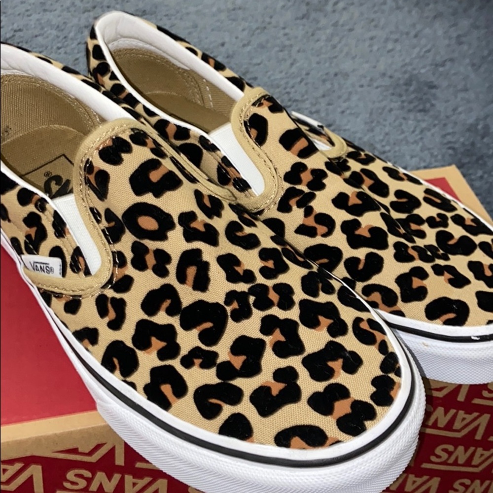 Leopard printed vans
